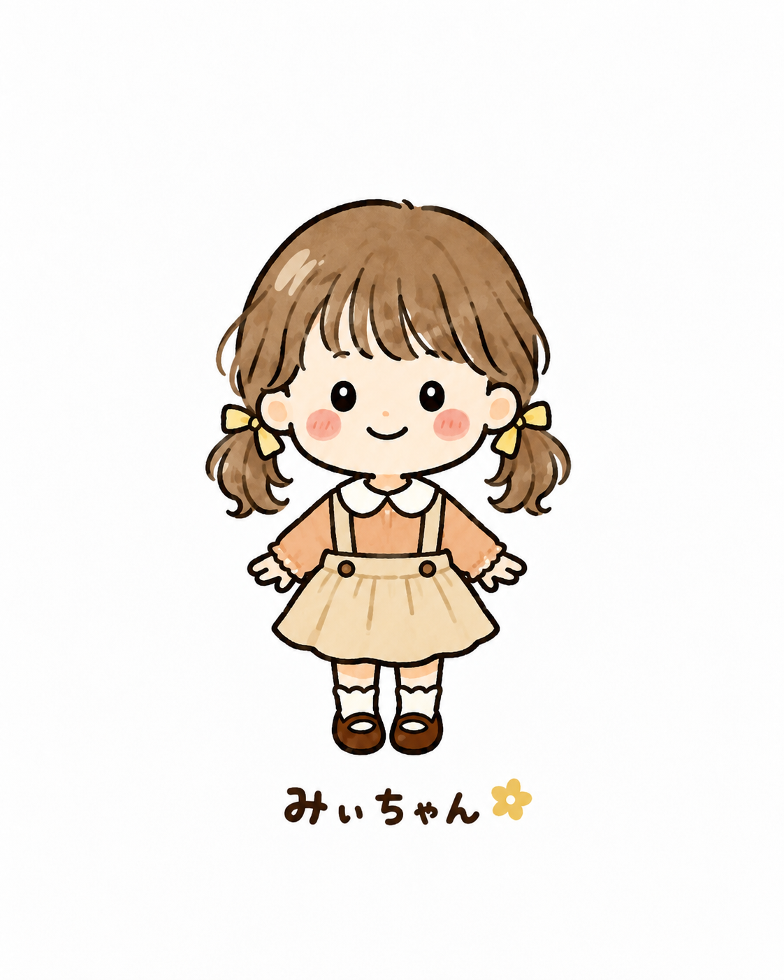 黄色いリボンをつけた水彩タッチの女の子がdotsの学びを案内します